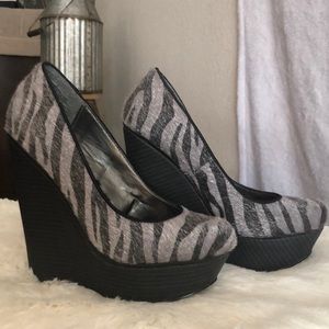 Zebra print wedges